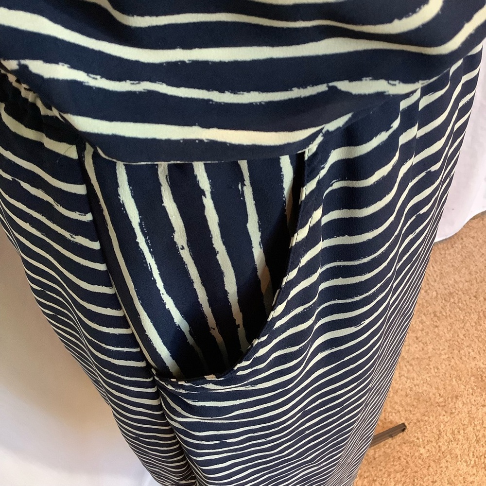 Banana Republic Navy and White Striped Midi Dress - Picture 7 of 9